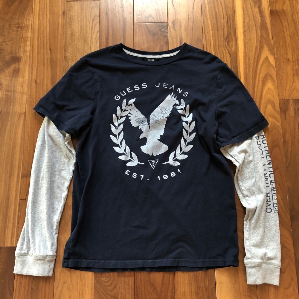 Boys Guess Blue Graphic Sweatshirt Size Large